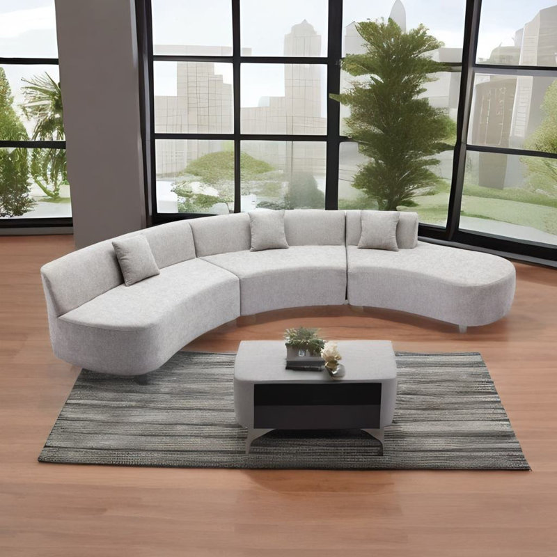 Labrina Upholstered 136.6'' Sofa, Gray Chenille