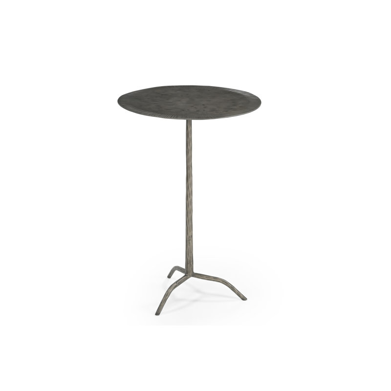 Table d'appoint Silas Modern en fer martelé avec finition nickel antique