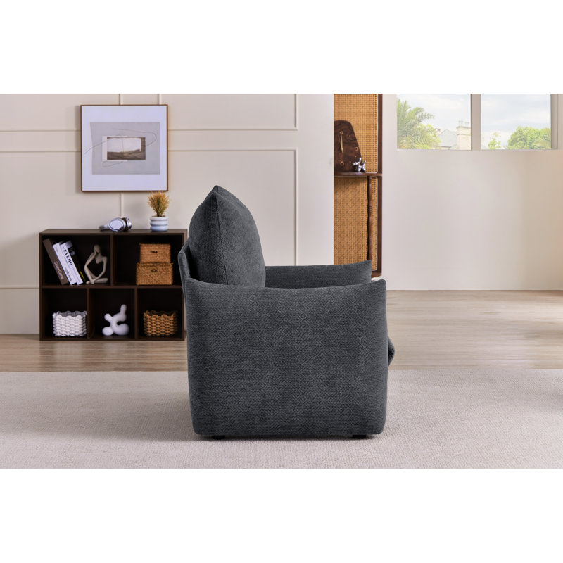 Fauteuil d'appoint surdimensionné en chenille L 34,3 po x l 32,3 po x H 36,6 po Chenille