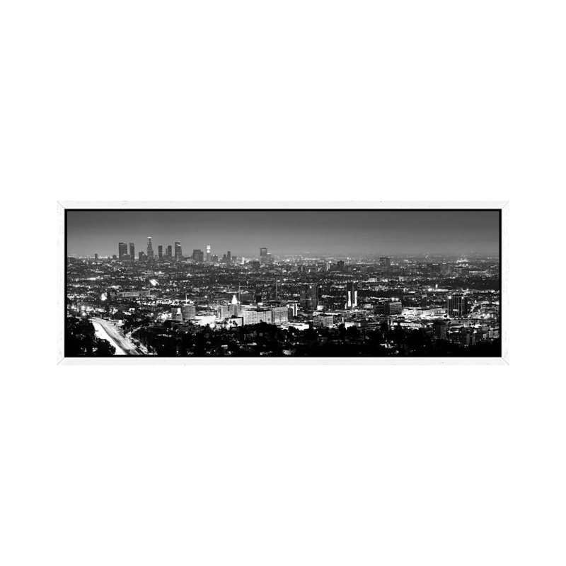 Unknown Artist 1 Piece Floater Frame Panoramic Wall Art on Canvas, 30.48 cm H x 91.44 cm W, White