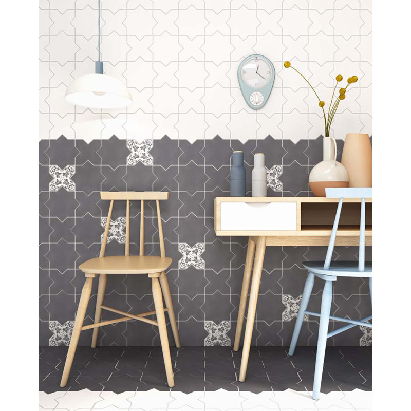 Siena 5.35'' W x 5.35'' L Ceramic Singular Tile, White