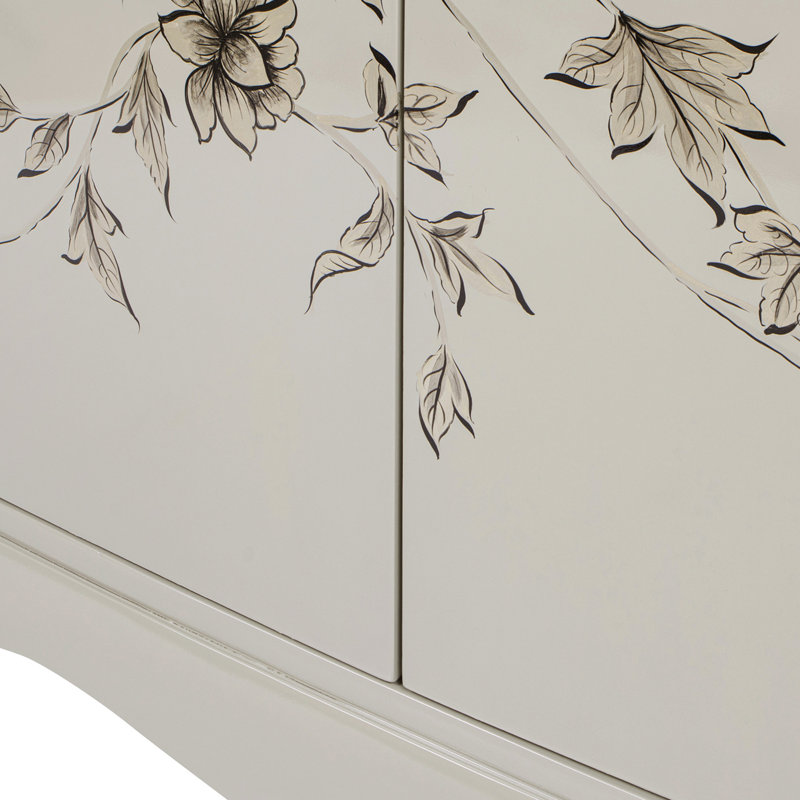 69" Hand Painted Lacquered Credenza