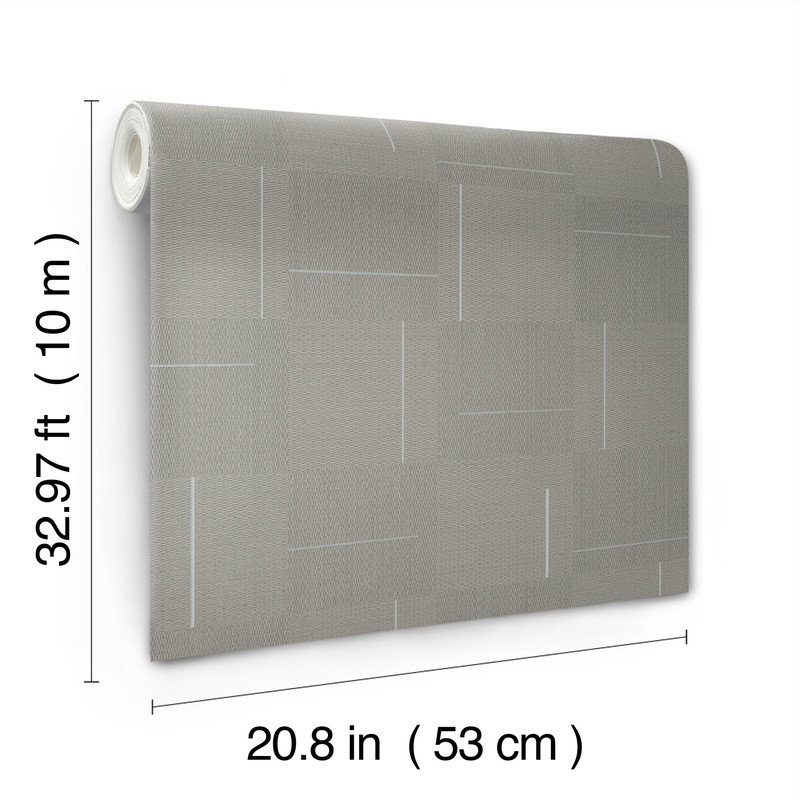 Papier peint Birpa Geo Block Weave, Taupe