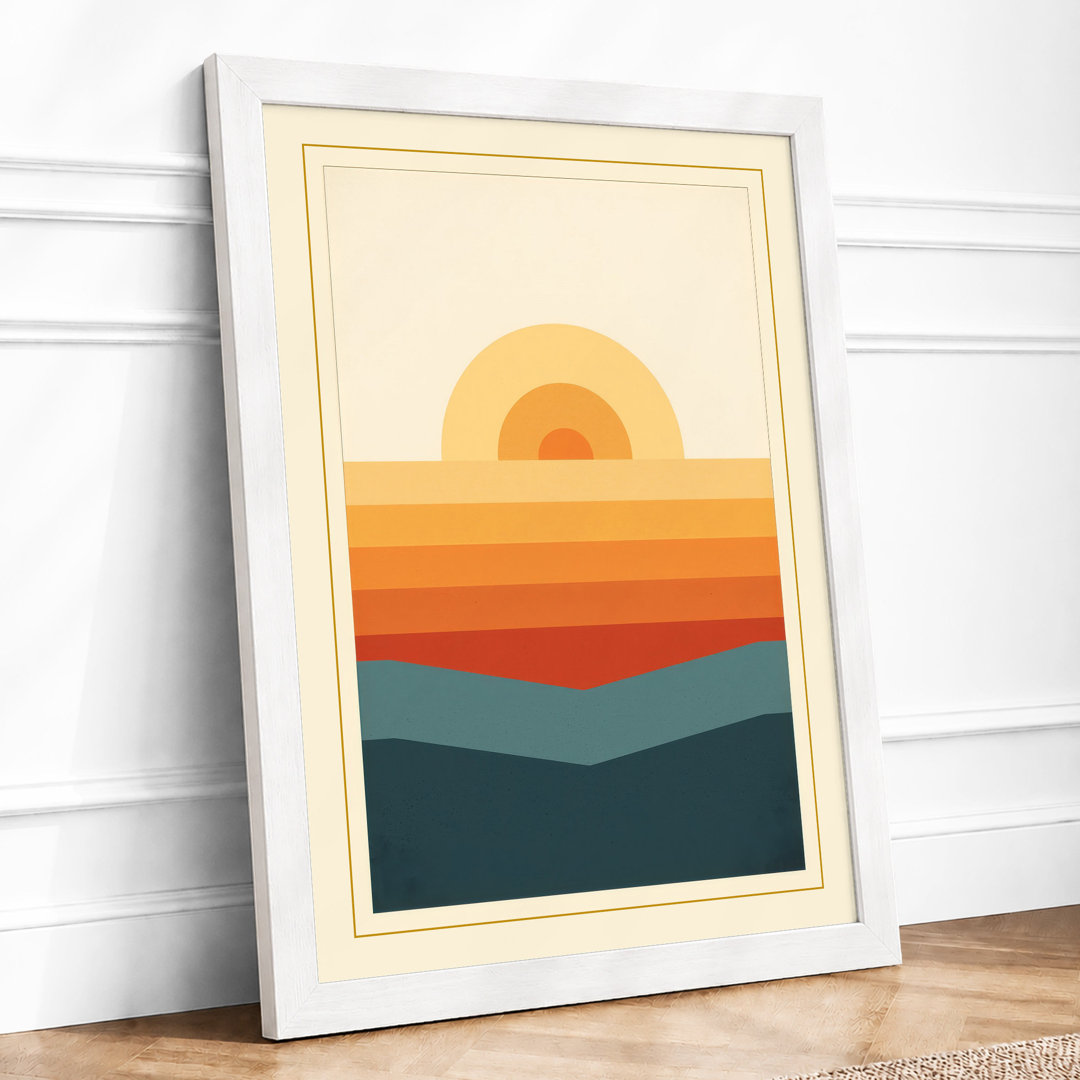 Sunrise Over Calm Waters Minimalist Framed Art Print