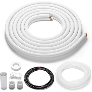 TURBRO Mini Split Line Set, Copper Pipes Tubing, Thickened PE Insulated Coil Copper Line