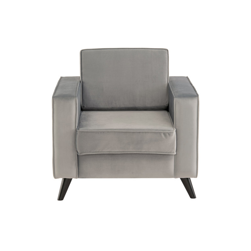 Esden Velvet Armchair, Grey