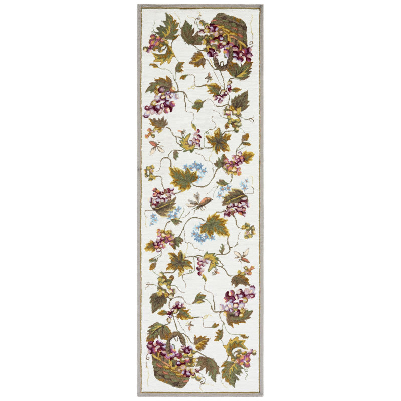 Easy Care Hand Hooked Performance Floral Rug, Runner 2'6" x 8'