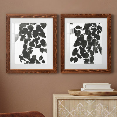 Pothos Silhouette I - ensemble de 2 reproductions de dessins encadrés