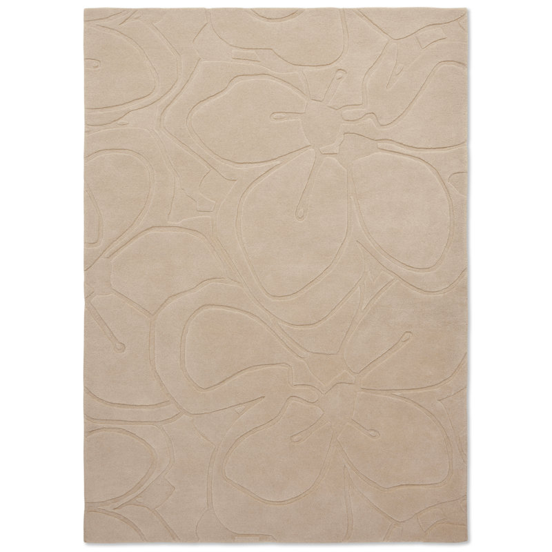 Wool Area Rug in Cream, 4'7" x 6'7"