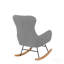 Chaise berçante grise en tissu Teddy