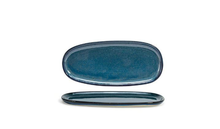 Assiette ovale 11 "Artefact® - indigo