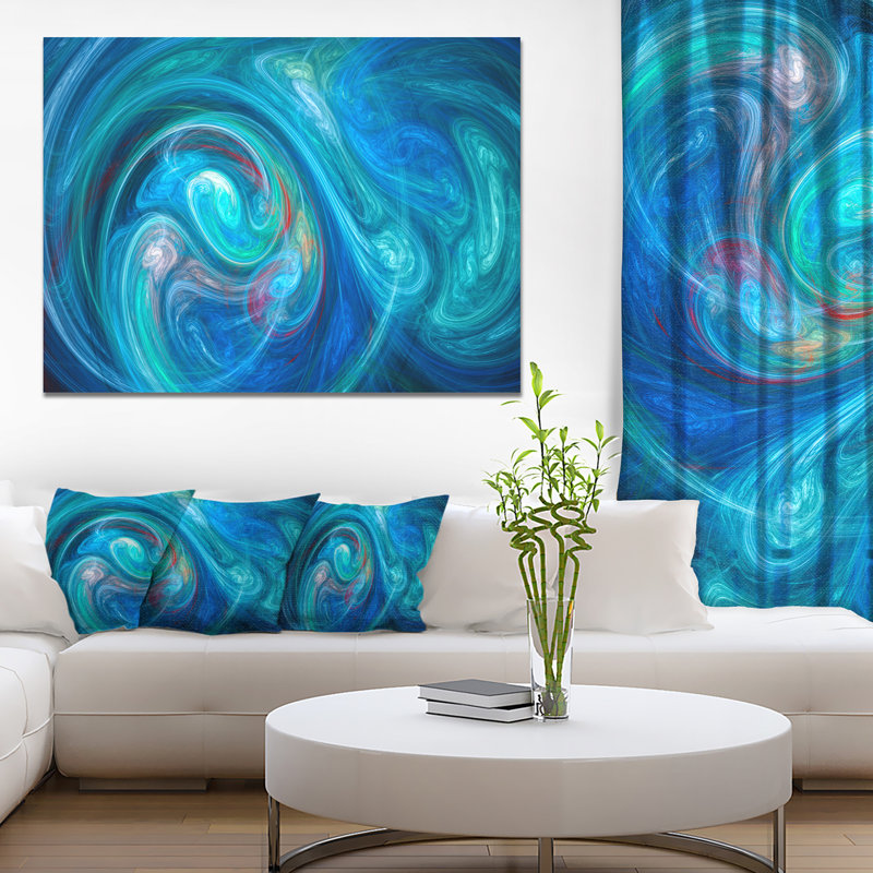 «Dark Blue Fractal Abstract», impression sur toile, H 30 po x l 40 po x p 1 po