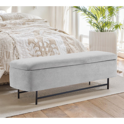 Atiksh Fabric Upholstered Storage Bedroom Bench