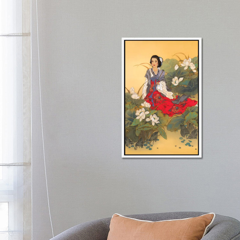 Lady Willow - Painting on Canvas, 66.04 cm H x 45.72 cm W, White Framed