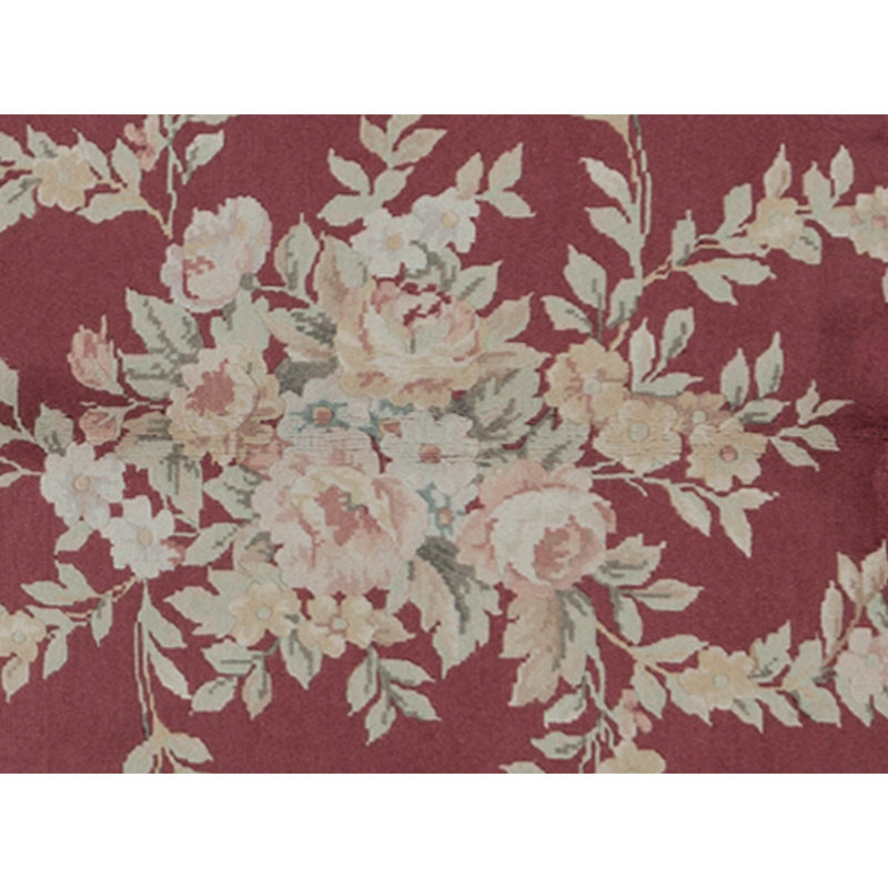 Hand Knotted Wool Area Rug in Red