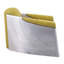 Fauteuil d'appoint Brancaster, cuir fleur jaune et aluminium