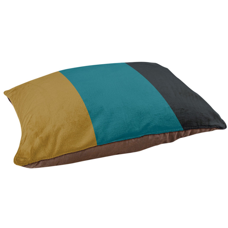 Oreiller Oklahoma, Grand (l 40 po x P 30 po x H 6,5 po), Jaune / turquoise / noir