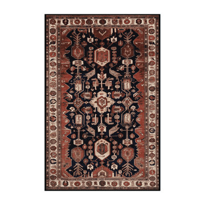 Machine Washable Persian Brown Area Rug