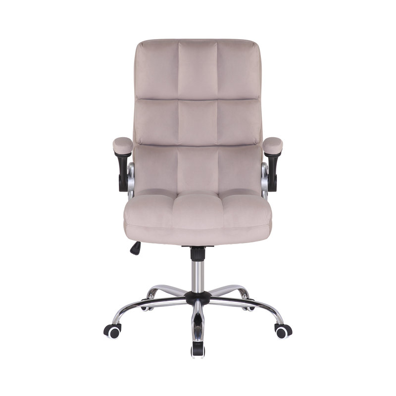 Chaise de bureau Kahaleel, Velours gris