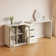 Carytown Extendable Makeup Vanity with 3 Drawers and 2 Acrylic Doors