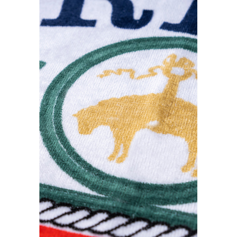 LOGO CREST Turkish Cotton Beach Towel, White