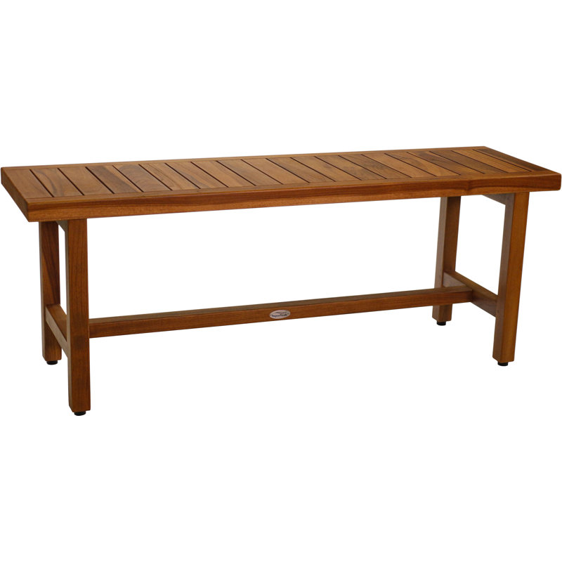 Banc de douche pour spa en teck, H 18 po x l 48 po x P 14 po, Moka