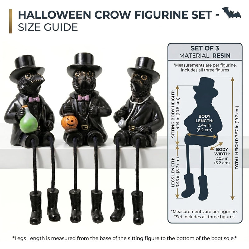 Paquet de 2 figurines effrayantes en résine pour Halloween