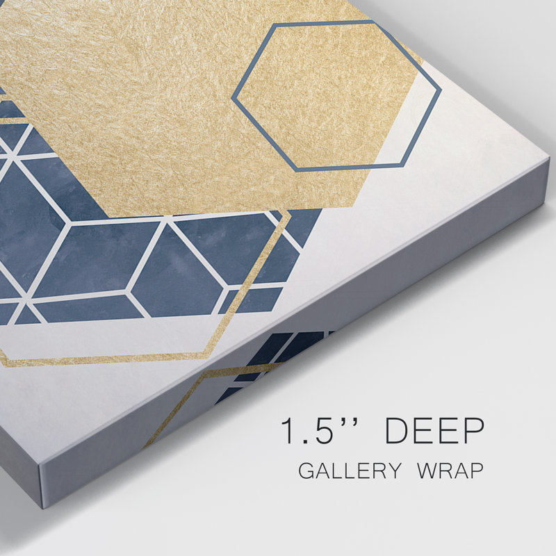 Geo I - impression de 2 pièces, H 40 po x l 80 po x P 1 po, Toile tendue