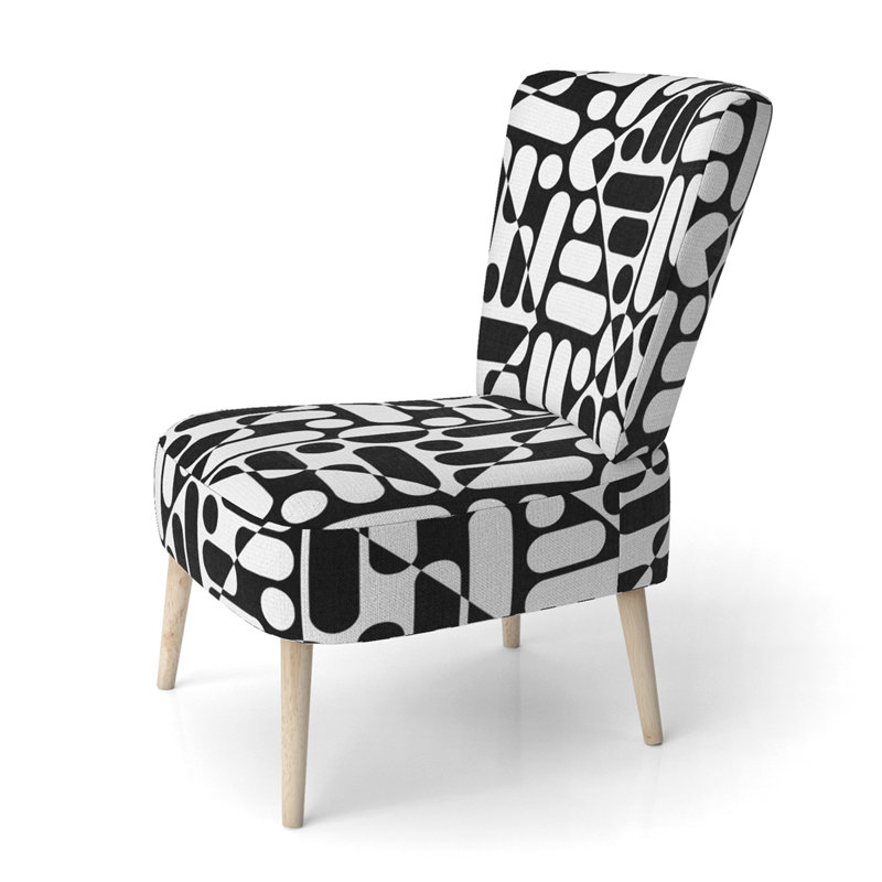 Chaise d'appoint rembourrée à motif géométrique Black Lines