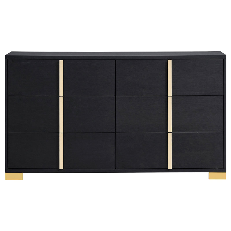 Commode 6 tiroirs Medici, Noir
