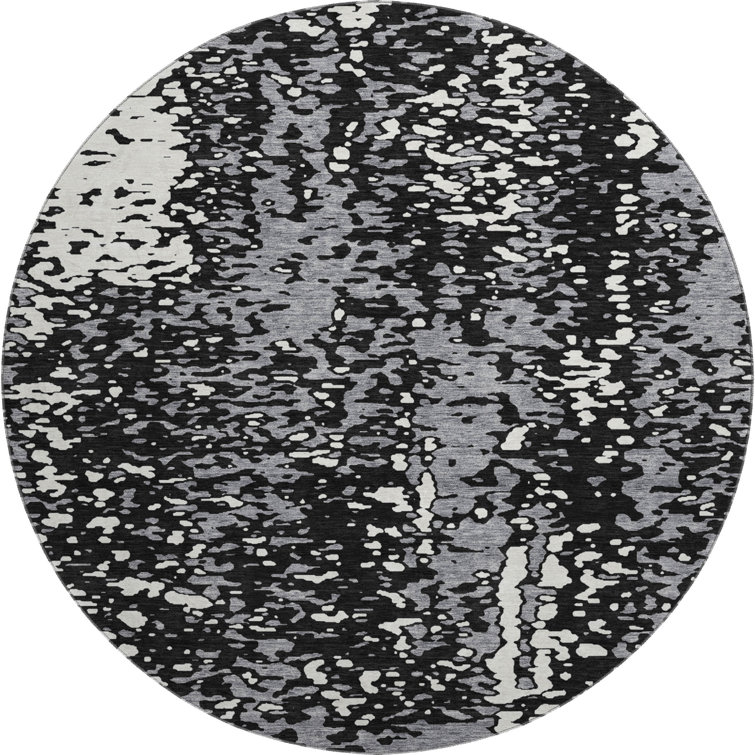 Premium Machine Washable Prisco Black Rug