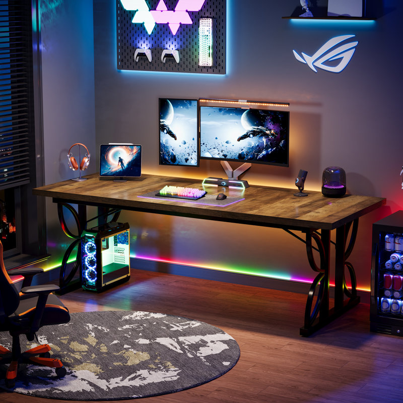70.8-Inch Executive Home Office Desk, Industrial Office Computer Desk