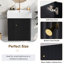 Meuble-lavabo 21,6 po avec lavabo en céramique - noir, rangement à gauche, meuble-lavabo moderne 21,6 po, noir-372640521