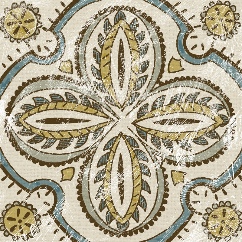 Non-Emb. Batik Square III, H 12 po x l 12 po x P 1,25 po
