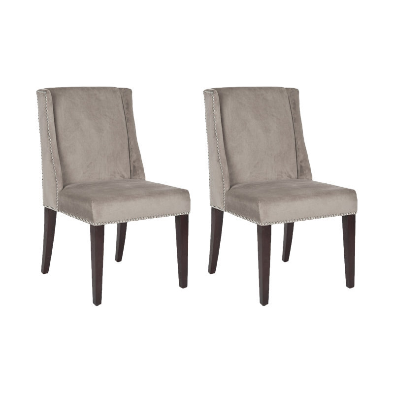 Humphry Upholstered Side Chair, Mushroom Taupe Velvet