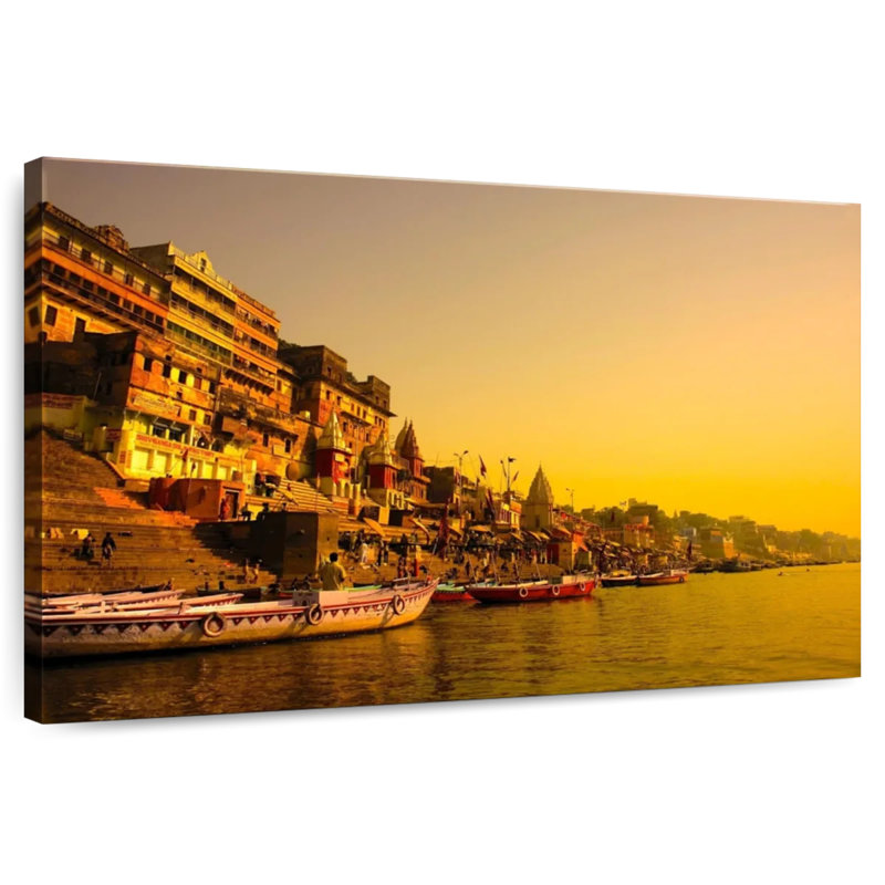 Nicci Ganges au coucher du soleil, H 16 po x l 24 po