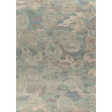 Palermo Abstract Area Rug in Taupe/Gray/Aqua/Silver