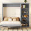 Grand lit escamotable mural avec tablettes, peu encombrant et multifonctionnel pour la vie moderne-1666419914-1666419911