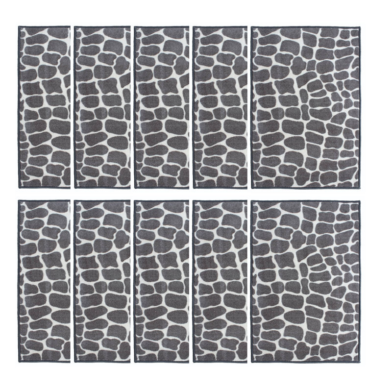 Ensemble de tapis en nylon touffeté à motif machine Ellory, Rectangle 1 pi 5 po x 2 pi 2 po