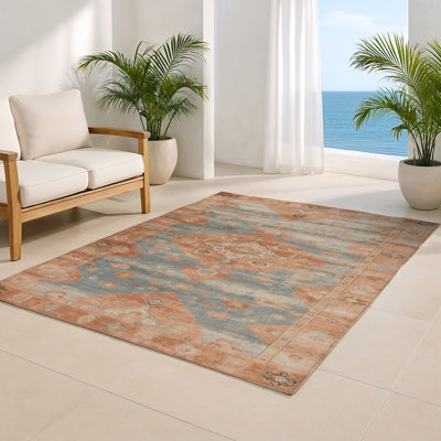 Tapis intérieur et extérieur brun Overdyed