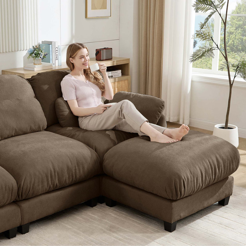 Canapé d'angle modulaire Cloud Feel avec pouf amovible