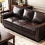 Causeuse-coussin standard en cuir véritable brun