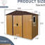 Remise en métal 8 x 4 pi pour la pelouse - Café. Fabrication, rouille. Avec porte verrouillable, fenêtre et commodité de rangement supplémentaire 8 pi x 4, intempéries avec toit incliné. Livré avec serrure, crochets et gants de tablette-124311349