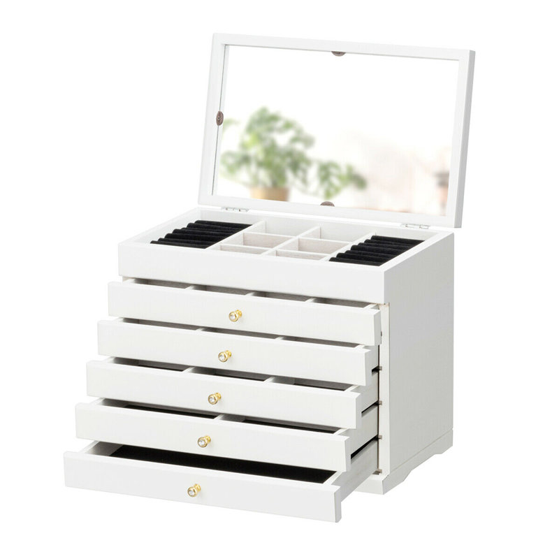 Wood Jewellery Box + Drawers
