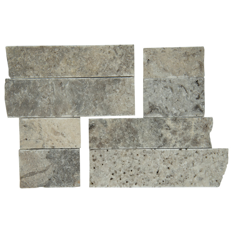 Stonecrest 4.5 in. x 9 in. Split Face Natural Stone Ledger Corner Wall Tile, Argento Way