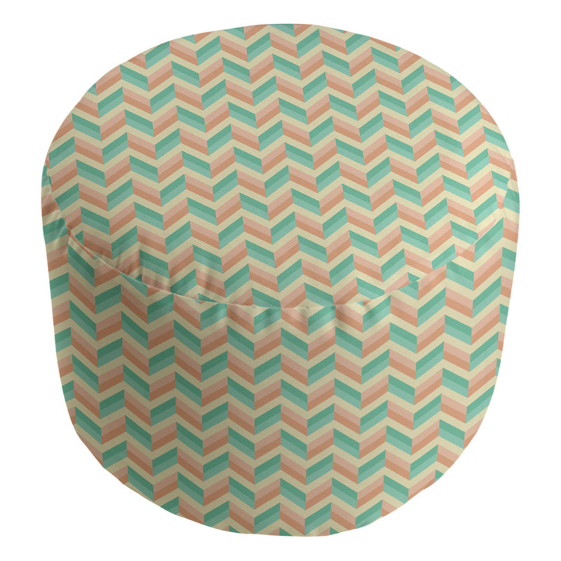 repose-pieds à chevrons Leffel, Orange / Vert / Bleu