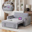 3 Seater Linen Sofa Bed-817941544