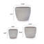 Ensemble de 3 pots de fleurs en céramique, jardinière moderne pour patio, jardin, rebord de fenêtre - blanc antique-1423445689