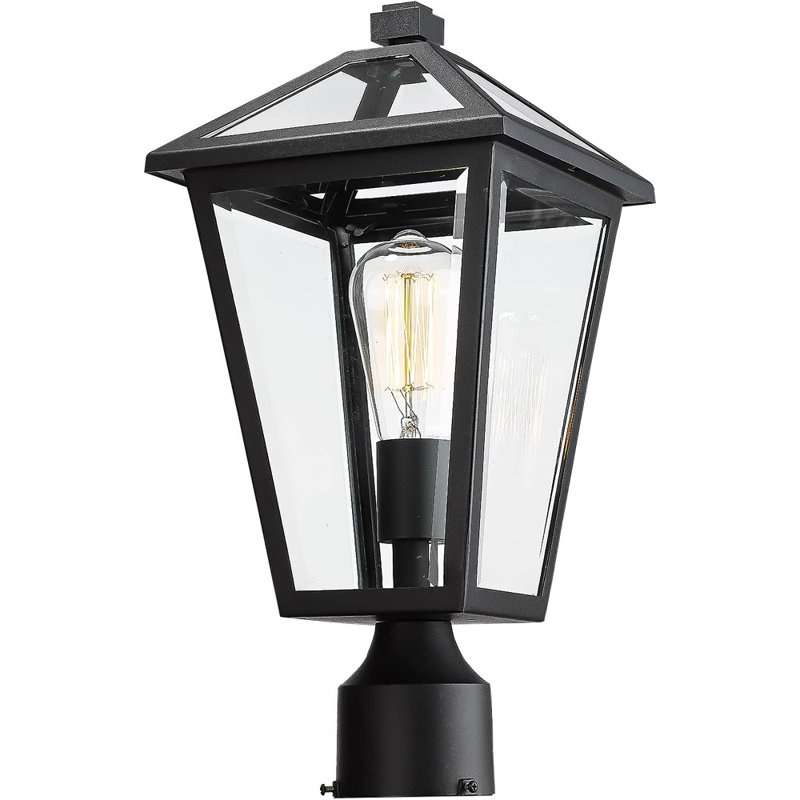 Outdoor Post Lights Fixtures, Lamp Post Light Fixture Black Finish, Waterproof And Anti-Rust Aluminum Pillar Outside Lighting For Walkway, Driveway, Patio, Porch,Medium Size