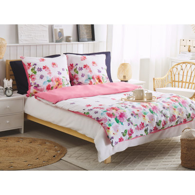 Beliani Larynhill Floral Duvet Cover Set with Pillowcases